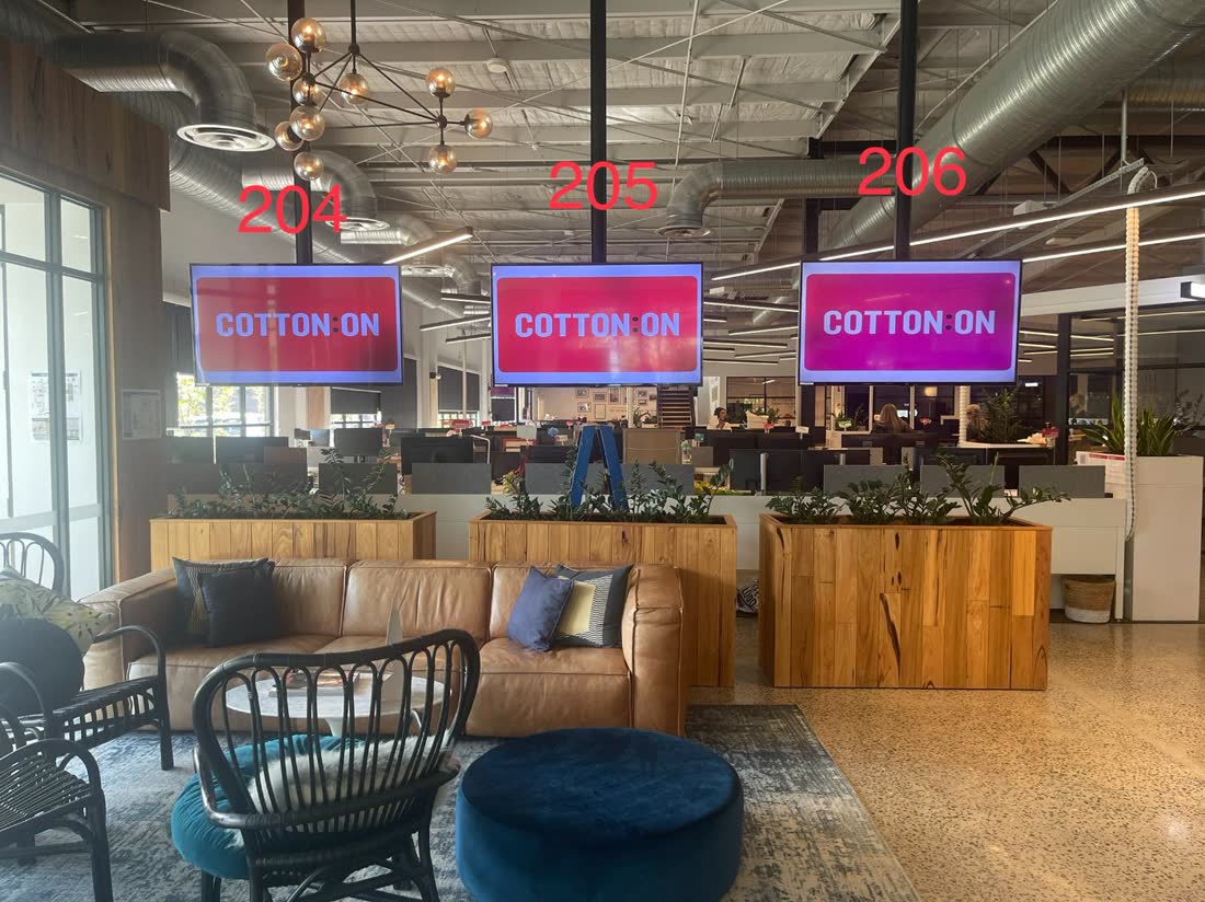 Cotton On — Suspended digital displays