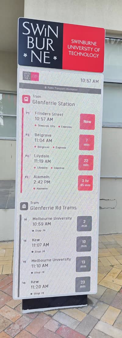Swinburne University — Campus digital signage